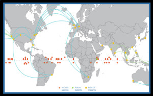 World Map Locations with Lines