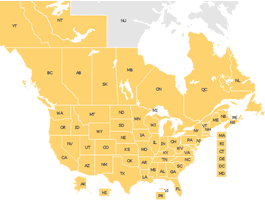 USA States & Canada Provinces