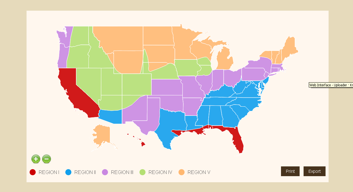 USA States and Custom Regions