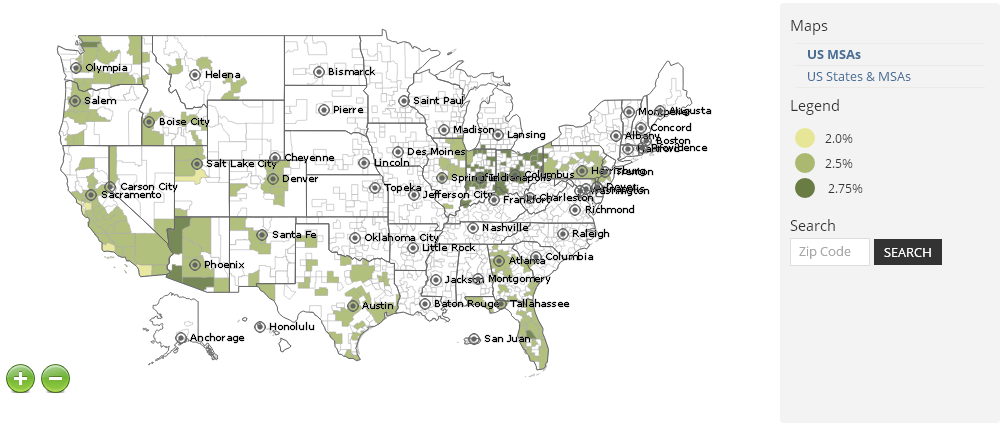 USA States and MSAs